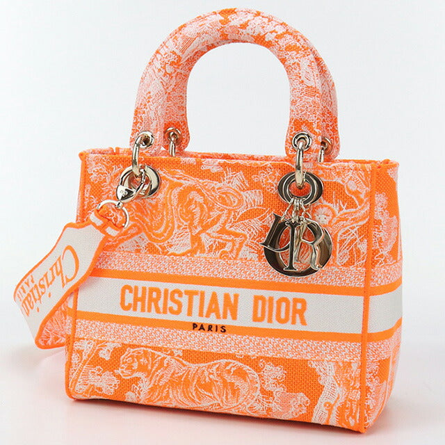 中古 ディオール ハンドバッグ レディース ブランド Dior レディ D-ライト ミディアム オレンジ バッグ USDCD96108011