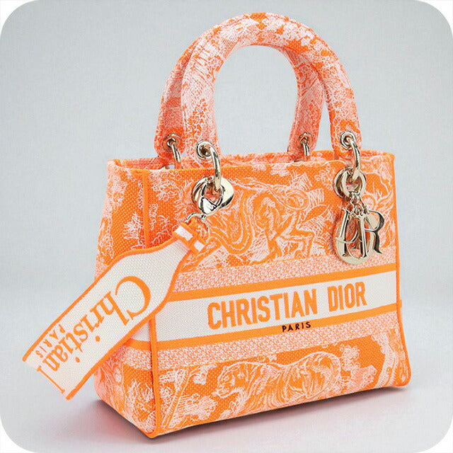 中古 ディオール ハンドバッグ レディース ブランド Dior レディ D-ライト ミディアム オレンジ バッグ USDCD96108011