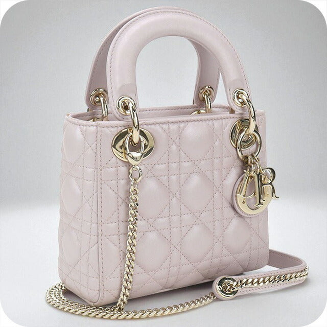 中古 ディオール ハンドバッグ レディース ブランド Dior レディディオール ミニ ピンク バッグ USDCD96576011