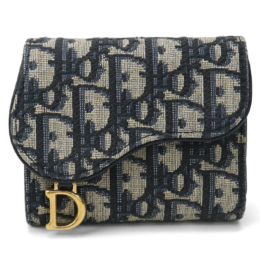 中古 ディオール 三折財布 レディース ブランド Dior サドル ニンファエア ウォレット S5912 CTZQ_M928 ネイビー 財布 USDCD96644011