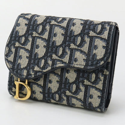 中古 ディオール 三折財布 レディース ブランド Dior サドル ニンファエア ウォレット S5912 CTZQ_M928 ネイビー 財布 USDCD96644011