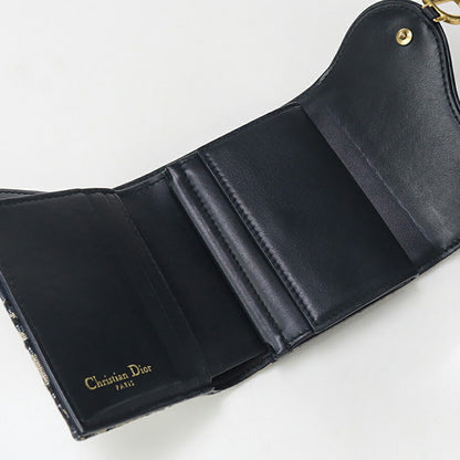 中古 ディオール 三折財布 レディース ブランド Dior サドル ニンファエア ウォレット S5912 CTZQ_M928 ネイビー 財布 USDCD96644011