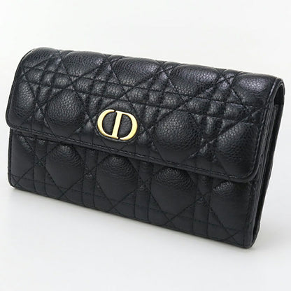 中古 ディオール 長財布ニ折小銭入付き レディース ブランド Dior ディオール カロ Orchid ロングウォレット S5039 UWHC M900 ブラック USDCD96688011