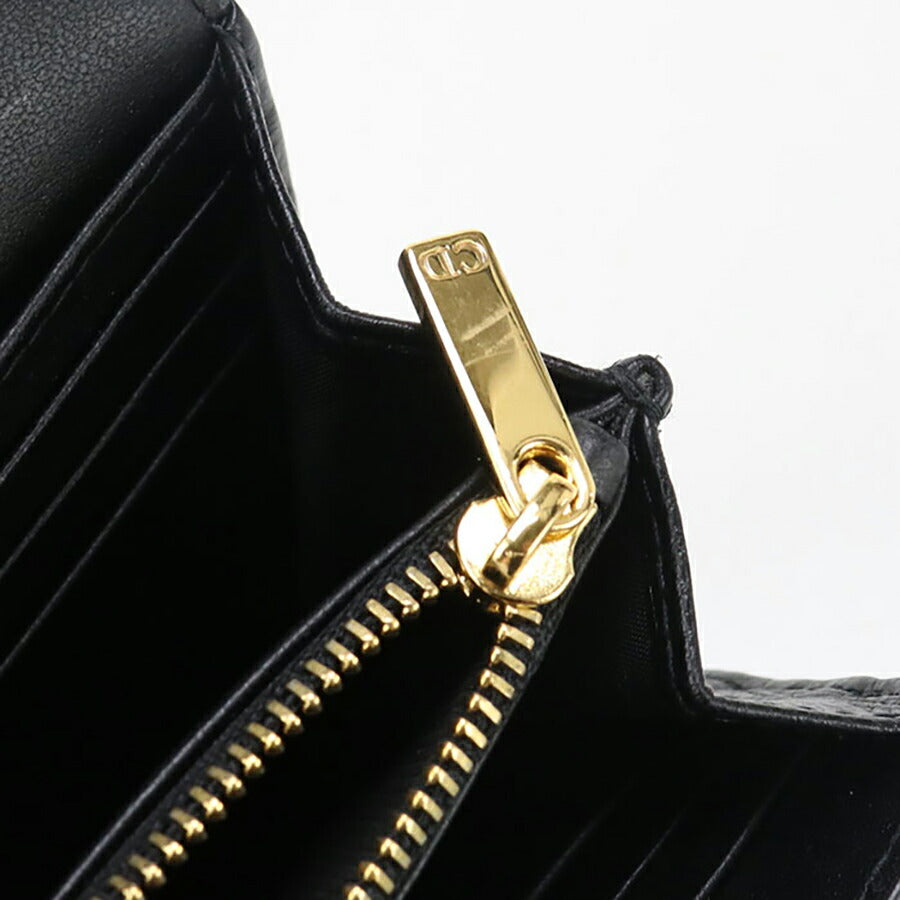 中古 ディオール 長財布ニ折小銭入付き レディース ブランド Dior ディオール カロ Orchid ロングウォレット S5039 UWHC M900 ブラック USDCD96688011