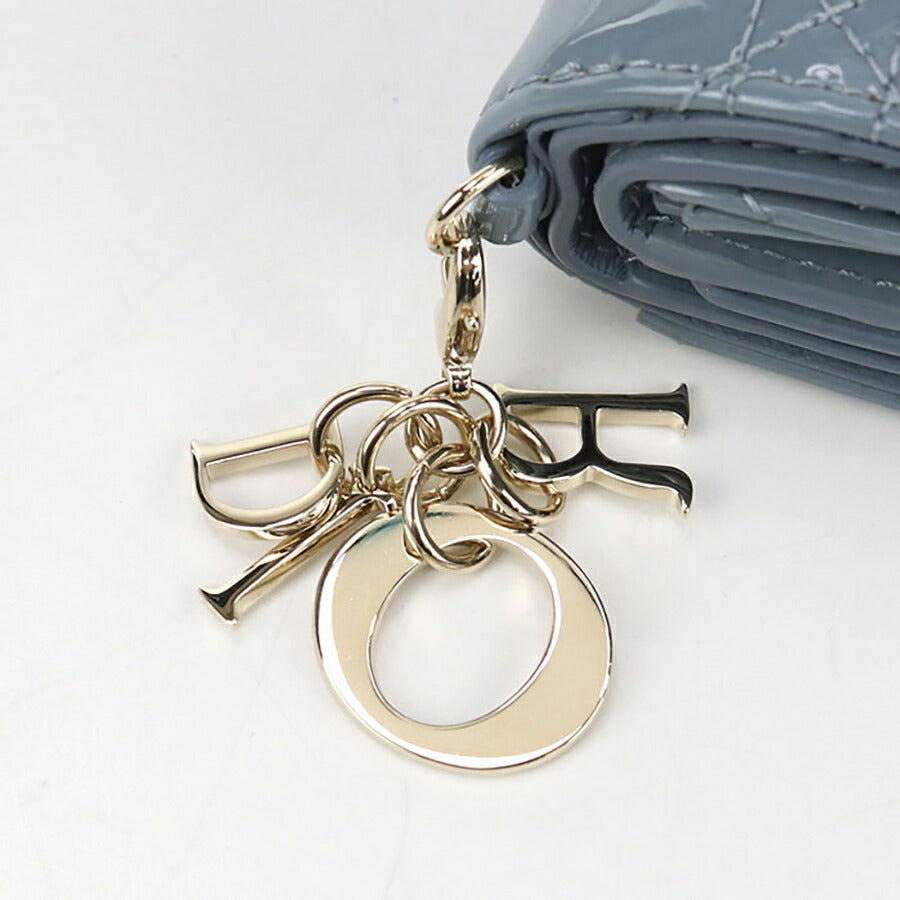 中古 ディオール 三折財布 レディース ブランド Dior レディディオール Lotus ウォレット S0181 OVRB ブルー 財布 USDCD96748011