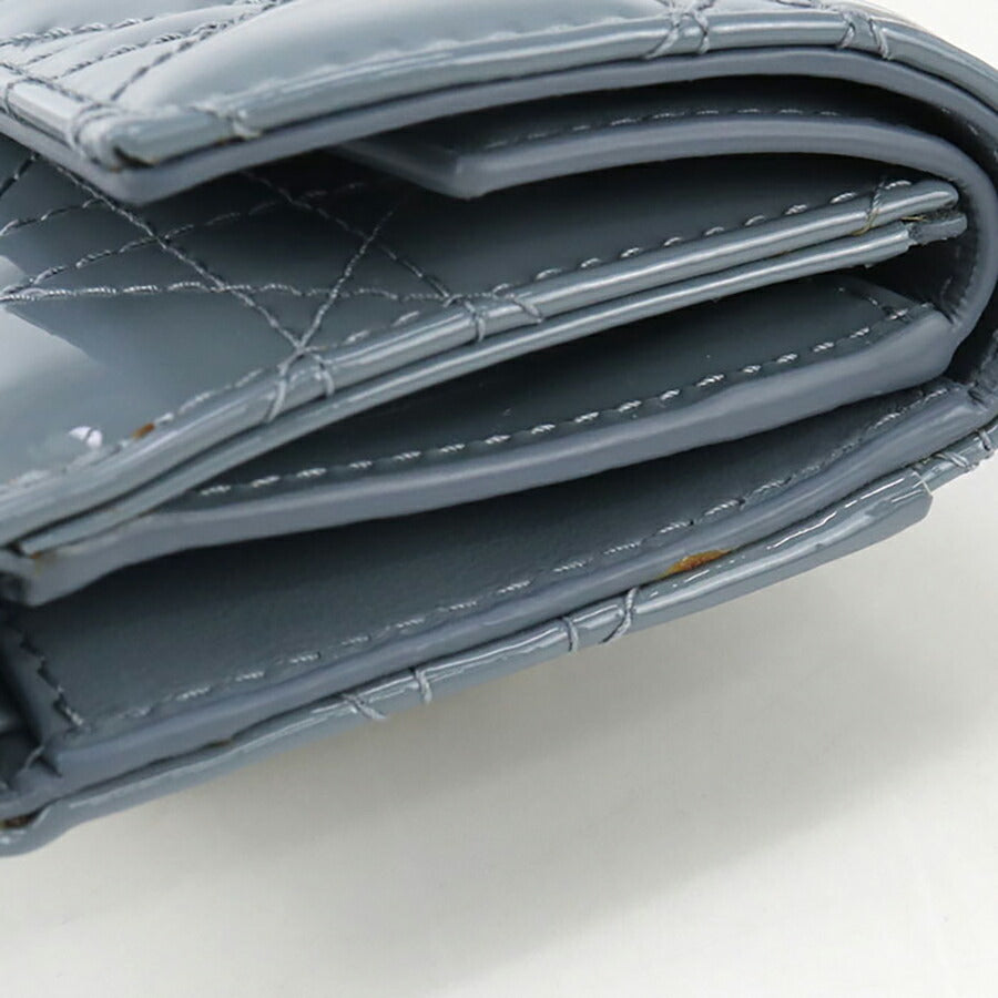 中古 ディオール 三折財布 レディース ブランド Dior レディディオール Lotus ウォレット S0181 OVRB ブルー 財布 USDCD96748011