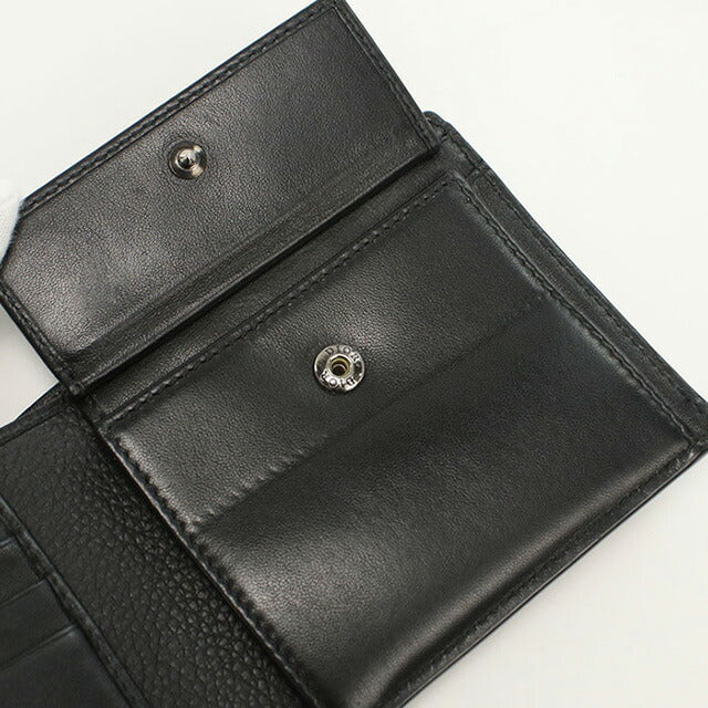 中古 ディオール 二折財布 メンズ ブランド Dior CD ICON 2つ折り ウォレット 2ESBC027CDI ブラック 財布 USDCD97338011