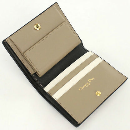 中古 ディオール 二折財布 レディース ブランド Dior ディオール カロ 二つ折り ウォレット レザー ブラック 財布 USDCD97360011