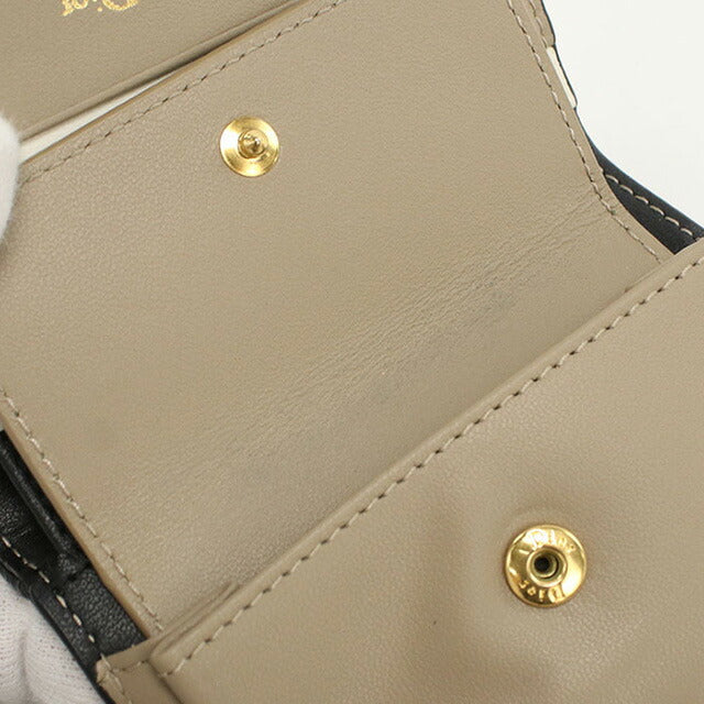 中古 ディオール 二折財布 レディース ブランド Dior ディオール カロ 二つ折り ウォレット レザー ブラック 財布 USDCD97360011