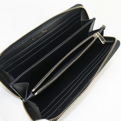 中古 ディオール 長財布ラウンドファスナー レディース ブランド Dior 30 モンテーニュ ロングジップウォレット レザー ブラック 財布 USDCD97711011
