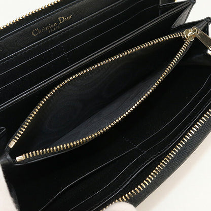 中古 ディオール 長財布ラウンドファスナー レディース ブランド Dior 30 モンテーニュ ロングジップウォレット レザー ブラック 財布 USDCD97711011
