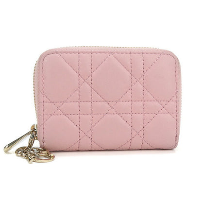 中古 ディオール 小銭入れ レディース ブランド Dior レディディオール ジップコインケース スモール レザー S0985 ONMJ ピンク 財布 USDCD97738011