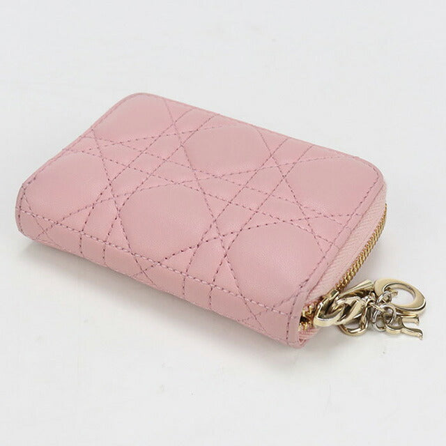 中古 ディオール 小銭入れ レディース ブランド Dior レディディオール ジップコインケース スモール レザー S0985 ONMJ ピンク 財布 USDCD97738011