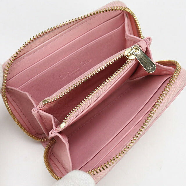 中古 ディオール 小銭入れ レディース ブランド Dior レディディオール ジップコインケース スモール レザー S0985 ONMJ ピンク 財布 USDCD97738011