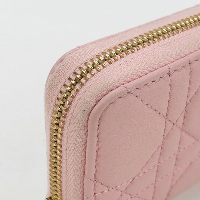 中古 ディオール 小銭入れ レディース ブランド Dior レディディオール ジップコインケース スモール レザー S0985 ONMJ ピンク 財布 USDCD97738011