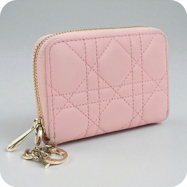 中古 ディオール 小銭入れ レディース ブランド Dior レディディオール ジップコインケース スモール レザー S0985 ONMJ ピンク 財布 USDCD97738011