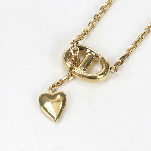 中古 ディオール ネックレス レディース ブランド Dior CDネイビーネックレス ゴールド アクセサリー USDCD97832011