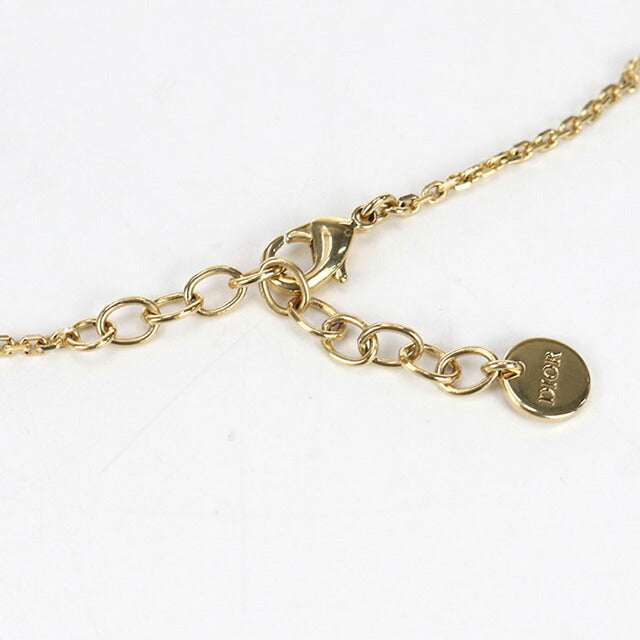 中古 ディオール ネックレス レディース ブランド Dior CDネイビーネックレス ゴールド アクセサリー USDCD97832011