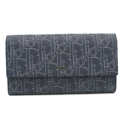 中古 ディオール 長財布ニ折小銭入付き レディース ブランド Dior ディオールグラビティ ロング フラップウォレット 2ESBC328FGP ブルー USDCD98428011
