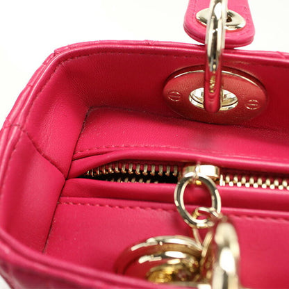 Used Dior Handbag Ladies Brand Dior Lady Dior Medium M0565 ONGE Pink Bag USDCD99754011