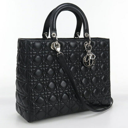 中古 ディオール ハンドバッグ レディース ブランド Dior レディディオール バッグ ラージ CAL44561 ブラック バッグ USDCD99793011