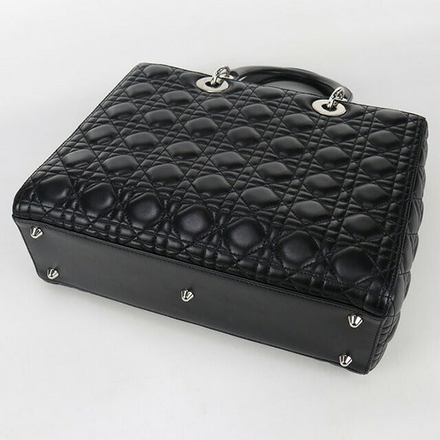 中古 ディオール ハンドバッグ レディース ブランド Dior レディディオール バッグ ラージ CAL44561 ブラック バッグ USDCD99793011