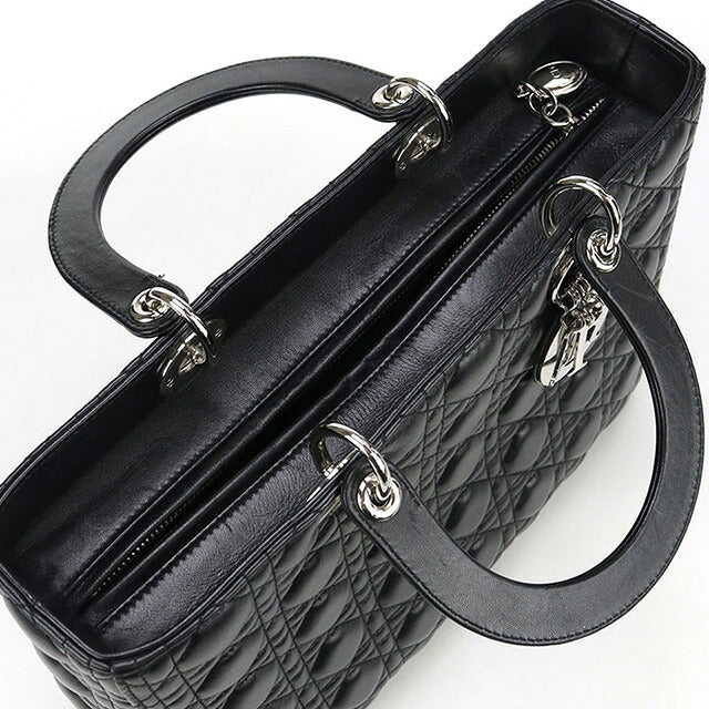 中古 ディオール ハンドバッグ レディース ブランド Dior レディディオール バッグ ラージ CAL44561 ブラック バッグ USDCD99793011