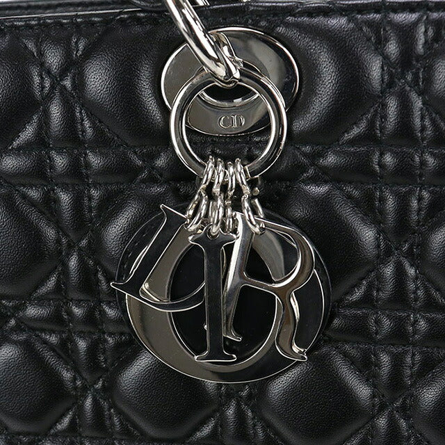 中古 ディオール ハンドバッグ レディース ブランド Dior レディディオール バッグ ラージ CAL44561 ブラック バッグ USDCD99793011