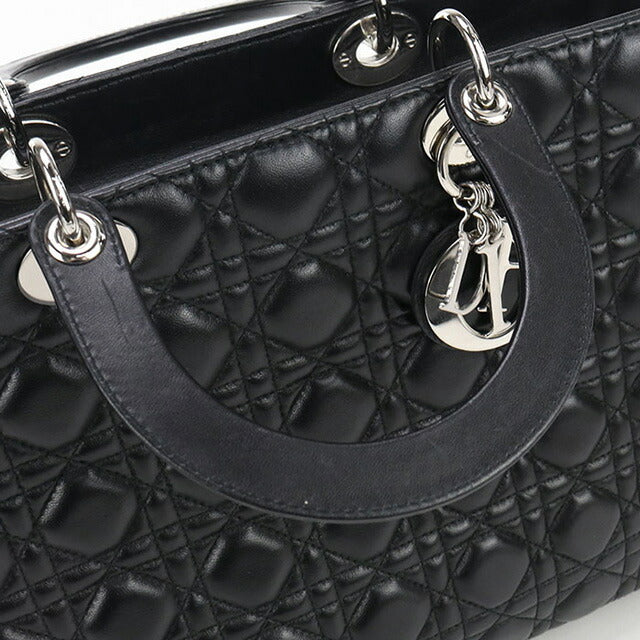 中古 ディオール ハンドバッグ レディース ブランド Dior レディディオール バッグ ラージ CAL44561 ブラック バッグ USDCD99793011