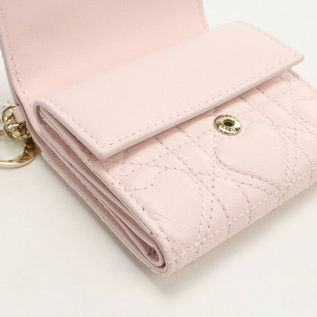 中古 ディオール 三折財布 レディース ブランド Dior レディディオール ロータスウォレット S0181 ONHG ピンク 財布 USDCD99922011