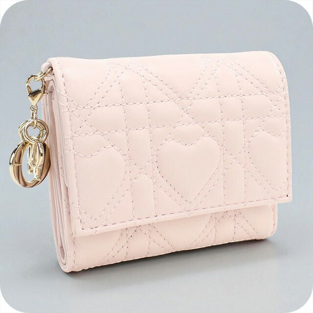 中古 ディオール 三折財布 レディース ブランド Dior レディディオール ロータスウォレット S0181 ONHG ピンク 財布 USDCD99922011