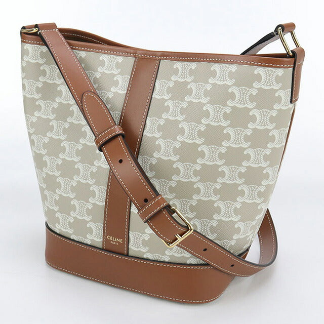 二手Celine 单肩包 女装品牌 CELINE Triomphe 帆布小水桶 191442CAS 米色包 USDCE100225011