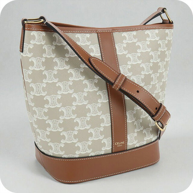 二手Celine 单肩包 女装品牌 CELINE Triomphe 帆布小水桶 191442CAS 米色包 USDCE100225011