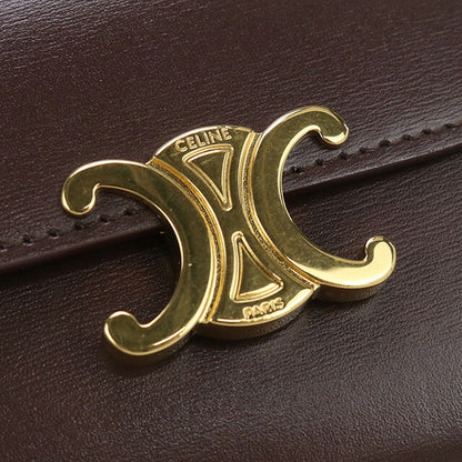 中古 セリーヌ 三折財布 レディース ブランド CELINE トリオンフ スモール フラップウォレット 10D783DPV.18CH ブラウン 財布 USDCE100396011