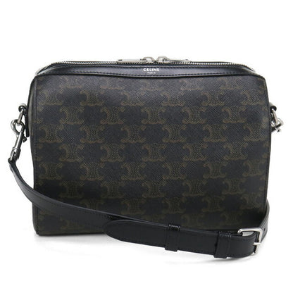 中古 セリーヌ ミニボストン メンズ ブランド CELINE トリオンフキャンバス 120502FQM.38SI ブラック バッグ USDCE100768011