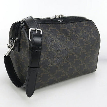 中古 セリーヌ ミニボストン メンズ ブランド CELINE トリオンフキャンバス 120502FQM.38SI ブラック バッグ USDCE100768011