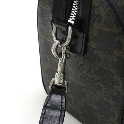 中古 セリーヌ ミニボストン メンズ ブランド CELINE トリオンフキャンバス 120502FQM.38SI ブラック バッグ USDCE100768011
