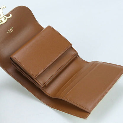 中古 セリーヌ 三つ折り財布 レディース ブランド CELINE スモール フラップウォレット 10D782CQH ベージュ 財布 USDCE100872011
