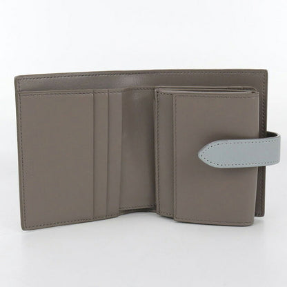 中古 セリーヌ 二つ折り財布 レディース ブランド CELINE スモールストラップウォレット レザー グレー 財布 USDCE100902011