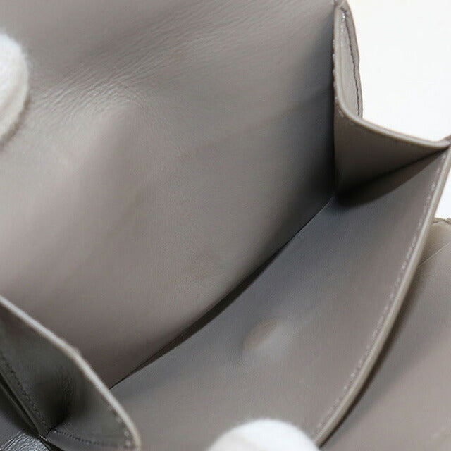 中古 セリーヌ 二つ折り財布 レディース ブランド CELINE スモールストラップウォレット レザー グレー 財布 USDCE100902011