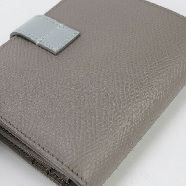 中古 セリーヌ 二つ折り財布 レディース ブランド CELINE スモールストラップウォレット レザー グレー 財布 USDCE100902011