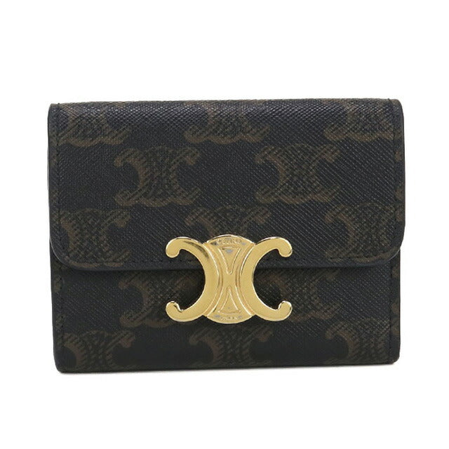 中古 セリーヌ 三つ折り財布 レディース ブランド CELINE 10I652DS3.04LU ブラウン 財布 USDCE100918011