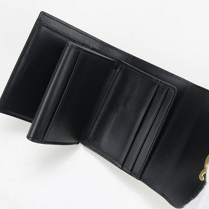二手Celine Trifold钱包女装品牌CELINE Triomphe小翻盖钱包10D783DPV.38NO黑色钱包USDCE101535011
