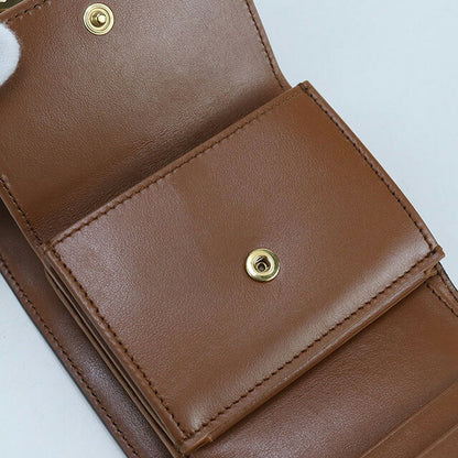 中古 セリーヌ 三つ折り財布 レディース ブランド CELINE トリオンフ スモール フラップウォレット 10D783BZG.04LU ブラウン 財布 USDCE101859011