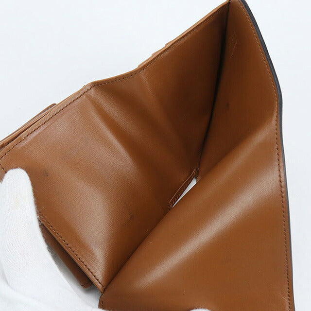 中古 セリーヌ 三つ折り財布 レディース ブランド CELINE トリオンフ スモール フラップウォレット 10D783BZG.04LU ブラウン 財布 USDCE101859011