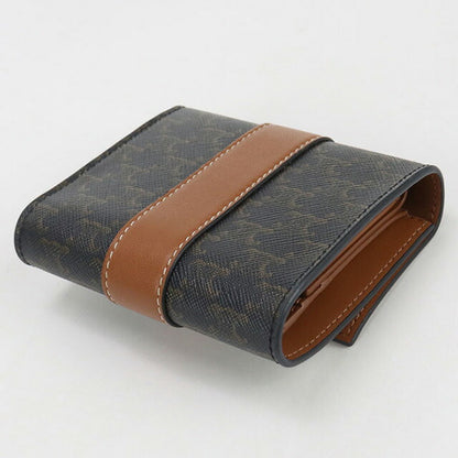 二手 Celine Trifold 钱包 女装品牌 CELINE Triomphe 帆布小号 Trifold 钱包 10D572BZ9 棕色钱包 USDCE102404011