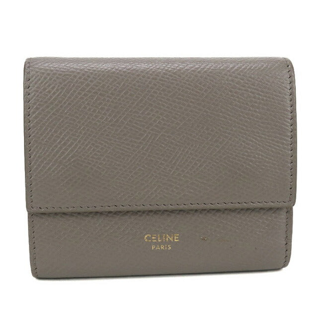 中古 セリーヌ 三つ折り財布 レディース ブランド CELINE トリフォールドウォレット 10B573GTH 38SI グレー 財布 USDCE102602011
