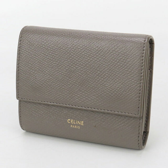 中古 セリーヌ 三つ折り財布 レディース ブランド CELINE トリフォールドウォレット 10B573GTH 38SI グレー 財布 USDCE102602011