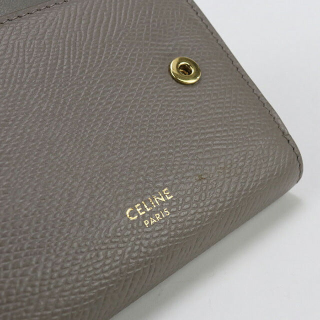 中古 セリーヌ 三つ折り財布 レディース ブランド CELINE トリフォールドウォレット 10B573GTH 38SI グレー 財布 USDCE102602011