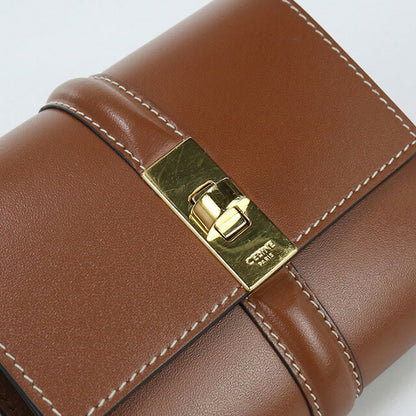 中古 セリーヌ 三折財布 レディース ブランド CELINE 16(セーズ) スモール トリフォールドウォレット 10F523CQ7 04LU ブラウン 財布 USDCE102606011